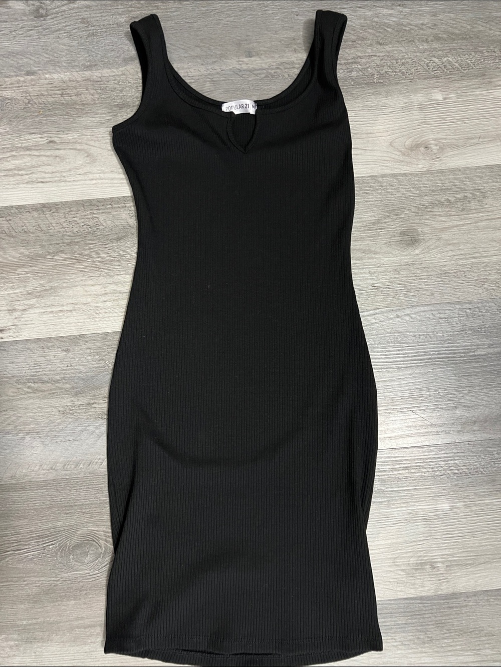 Black Ribbed Midi Tank Dress - Unbranded